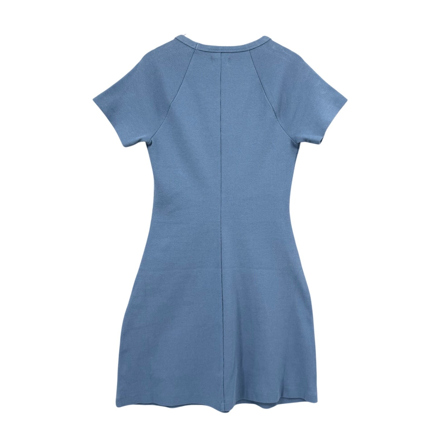 Upwest Nwt Blue Ribbed Compression Thick Knit Fitted T-Shirt Mini Dress — image 7 of 8